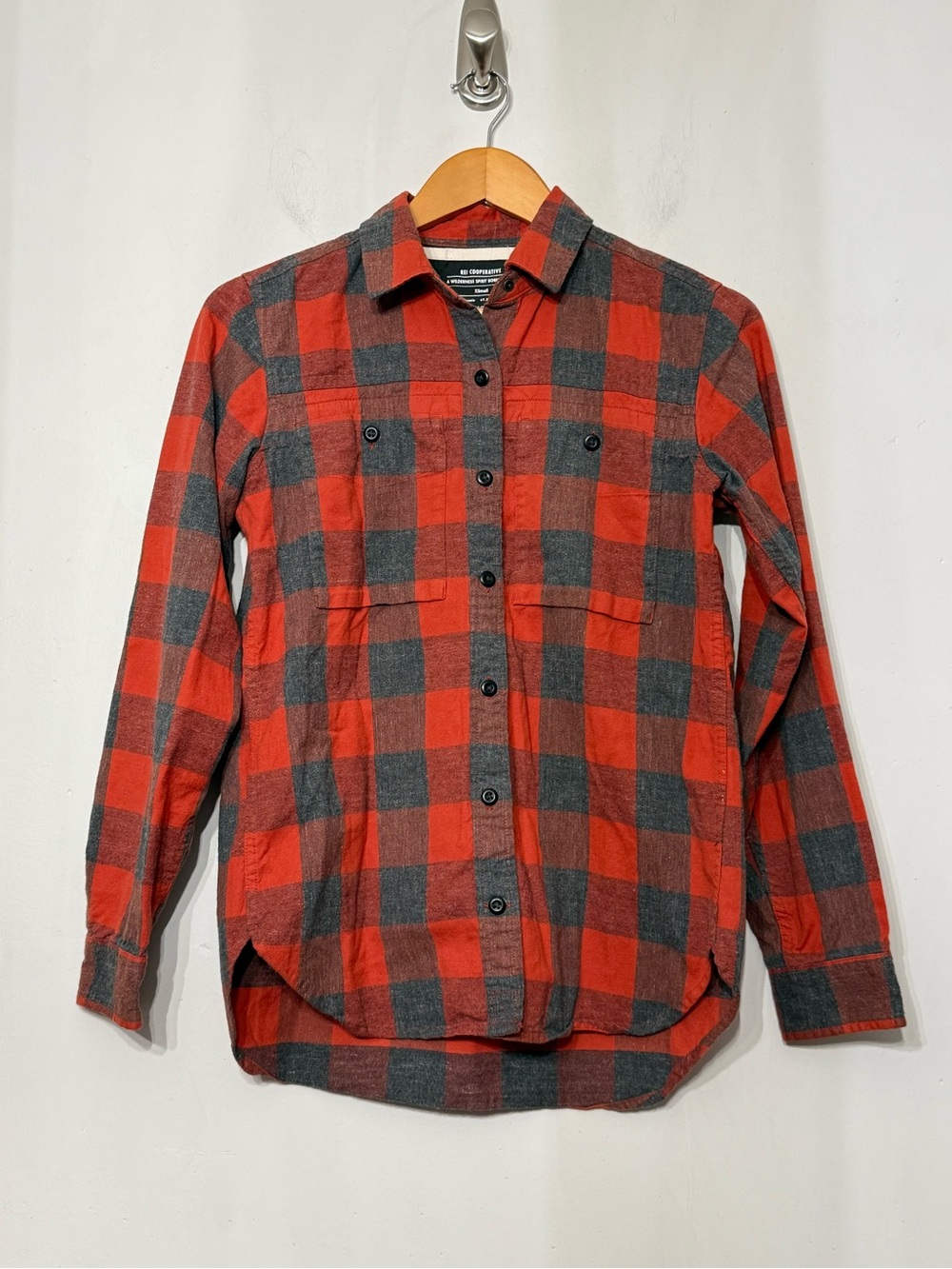 Rei Co-op Wallace Lake Plaid Flannel Shirt 100% Organic Cotton Women’s XS